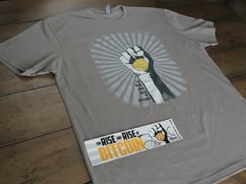 Bitcoin Fan-On-The-Go Bundle C: Vimeo Download, T-Shirt, Bumper Sticker