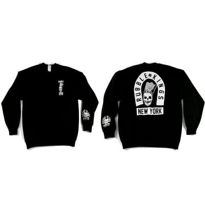 RUBBLE KINGS BLACK SKULL NYC SWEATSHIRT