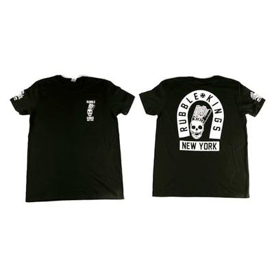 RUBBLE KINGS BLACK SKULL NYC T-SHIRT