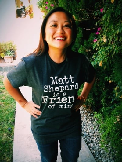 Gray T-shirt-White text