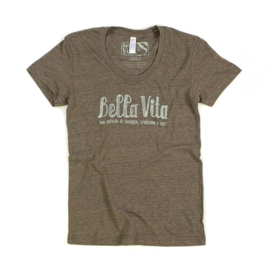 BELLA VITA - WOMEN'S TRI-BLEND TRACK TEE (COFFEE)