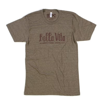 BELLA VITA - MEN'S TRI-BLEND TRACK TEE (COFFEE)