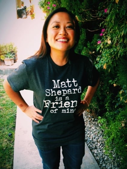 Gray T-shirt-White text