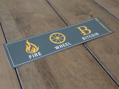 Fire, Wheel, Bitcoin Bumper Sticker